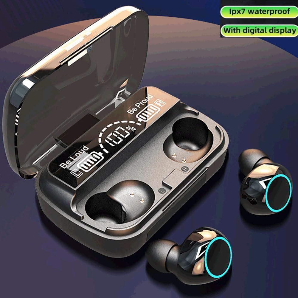 Wireless Earbuds Bluetooth 5.1 with Built-in Mic, M10 TWS Headphones Touch Control, Auto Pairing, Hi-Fi Stereo Sound for Gym, Running, Work & Travel