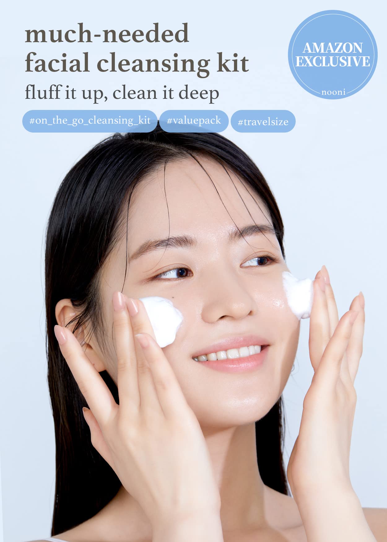 NOONI 2-in-1 Marshmallow Whip Facial Cleanser & Foam Maker Kit | Gentle Deep Cleansing for All Skin Types, Removes Impurities, Rich Lather Face Wash | Perfect for Daily Skincare Routine, Travel & Gift Giving