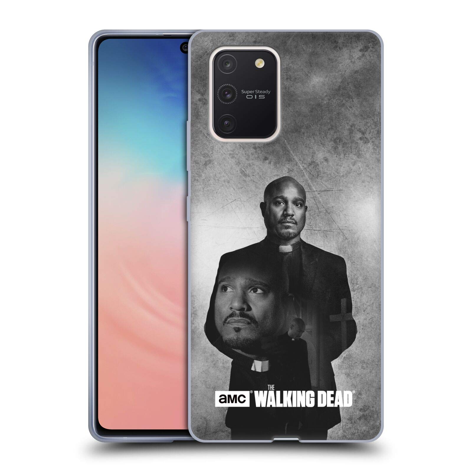 Head Case Designs Officially Licensed AMC The Walking Dead Gabriel Double Exposure Soft Gel Case for Samsung Galaxy S10 Lite - Perfect for Fans, Show Enthusiasts, and Comic-Con Events