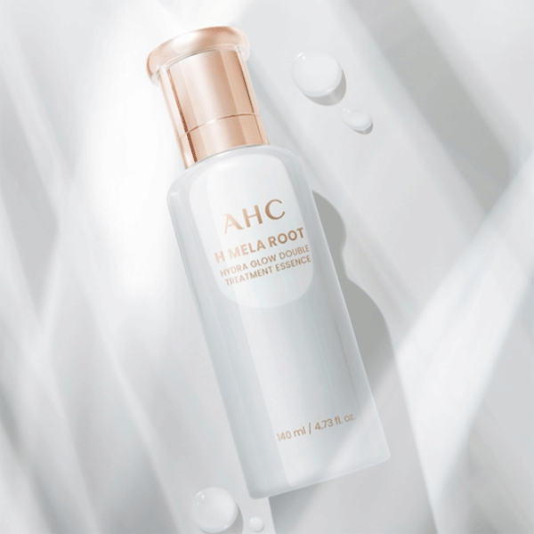 AHC H Mela Root Hydra Glow Double Treatment Essence 140ml - Brightening & Hydrating Facial Serum for Glowing Skin | Day & Night Skincare Routine