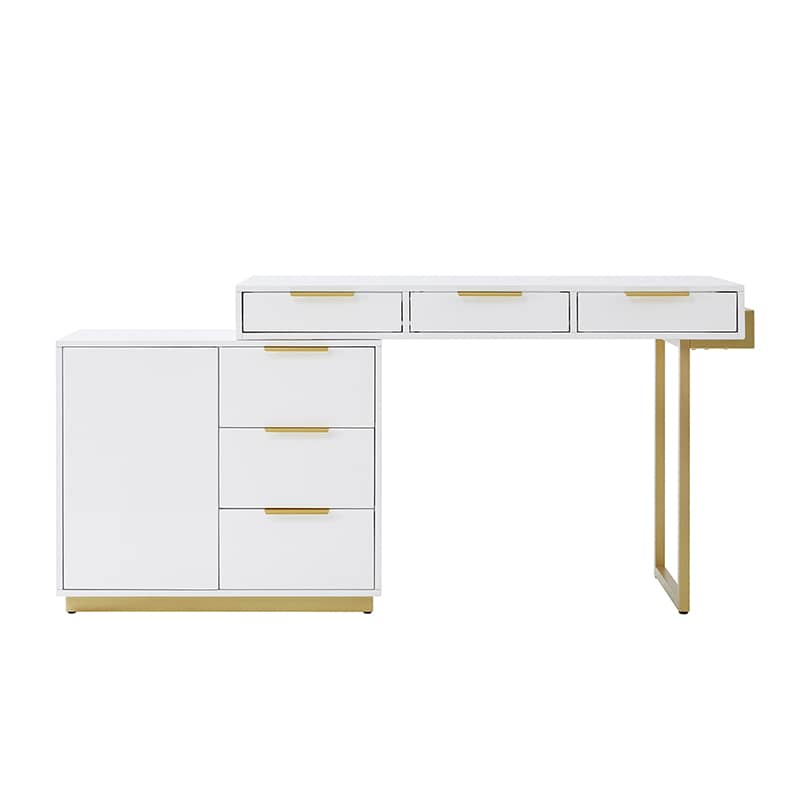 Helena Modern Writing Desk with Storage Drawers & Built-in Cable Management - Perfect for Home Office, Study Room & Small Spaces