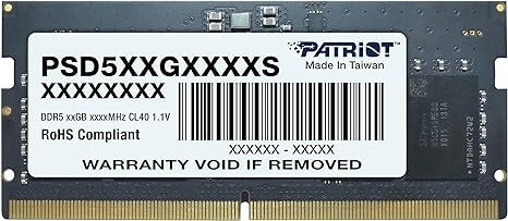 Patriot Signature DDR5 RAM 32GB (1x32GB) 5600MHz CL46 SODIMM Laptop Memory Module - High Performance Notebook Upgrade for Gaming, Content Creation & Multitasking