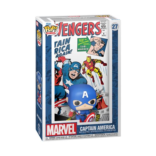 Captain America Funko Pop! Comic Covers Vinyl Figure #27 - Marvel Collectible for Display & Gifts | Perfect for Superhero Fans & Comic Book Collections