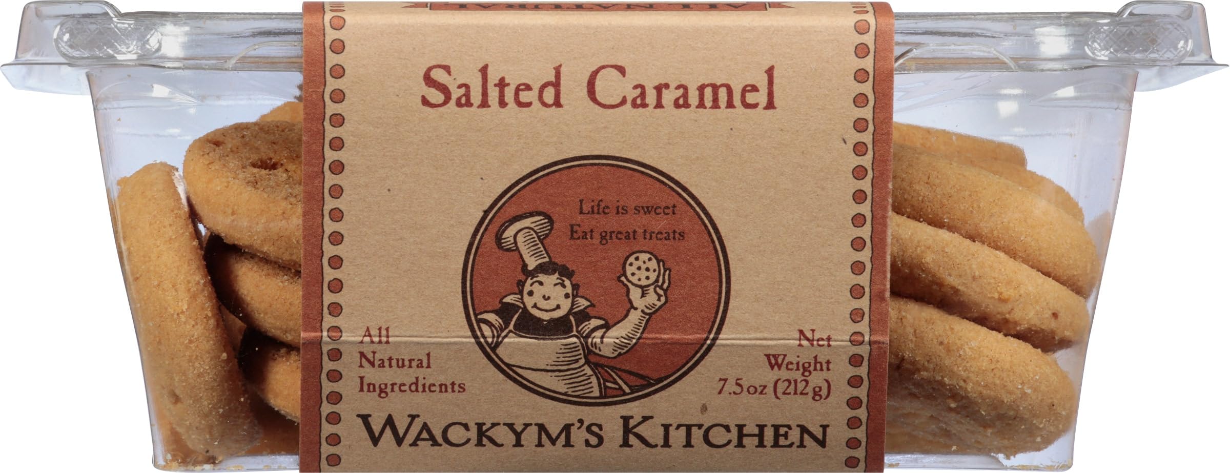 Premium Salted Caramel Cookies - 8 oz Pack of 12 | Gourmet Caramel Snacks for Parties, Gifts & Coffee Time | Crunchy Buttery Treats for Office, Home & Holiday Gatherings