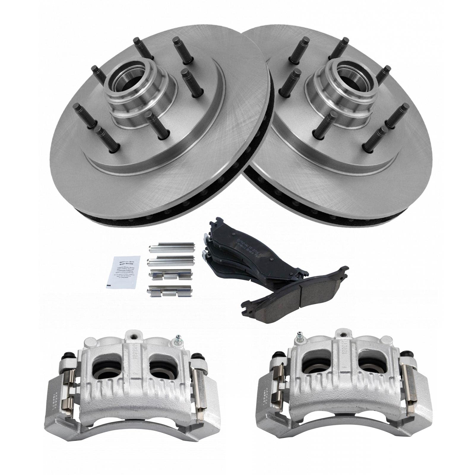 TRQ Front Brake Pad & Rotor Kit - Ceramic Vented Brake Pads & Rotors - Compatible with 2000-2003 Ford F-150 & 1997-1999 F-250 - Perfect for Smooth Braking & Heavy-Duty Truck Maintenance