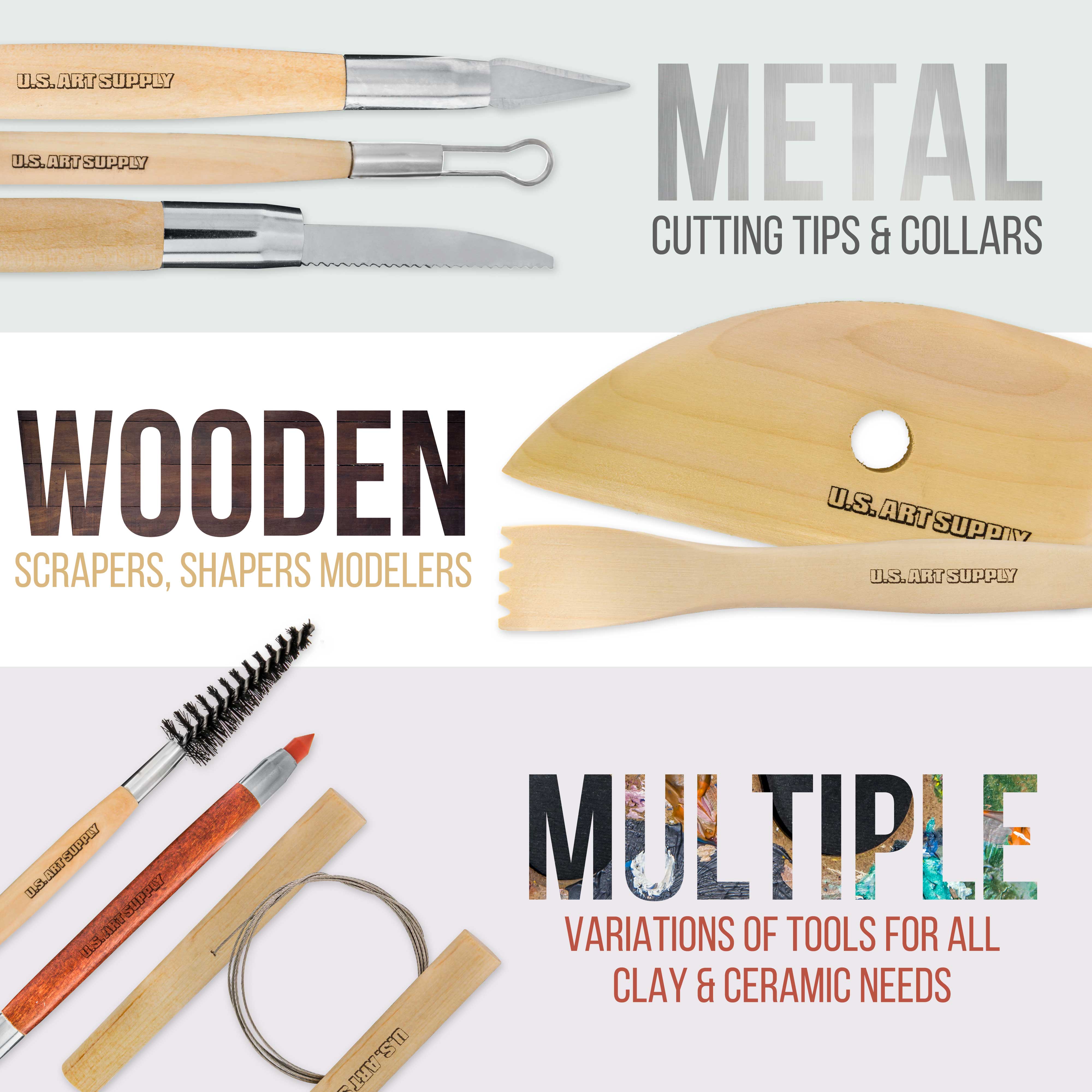 53-Piece Pottery & Clay Tools Set for Sculpting, Ceramics, Pottery Making - Includes Essential Tools & Durable Canvas Case for Easy Storage & Transport - Perfect for Artists, Students, DIY Craft Projects & Home Pottery Studio
