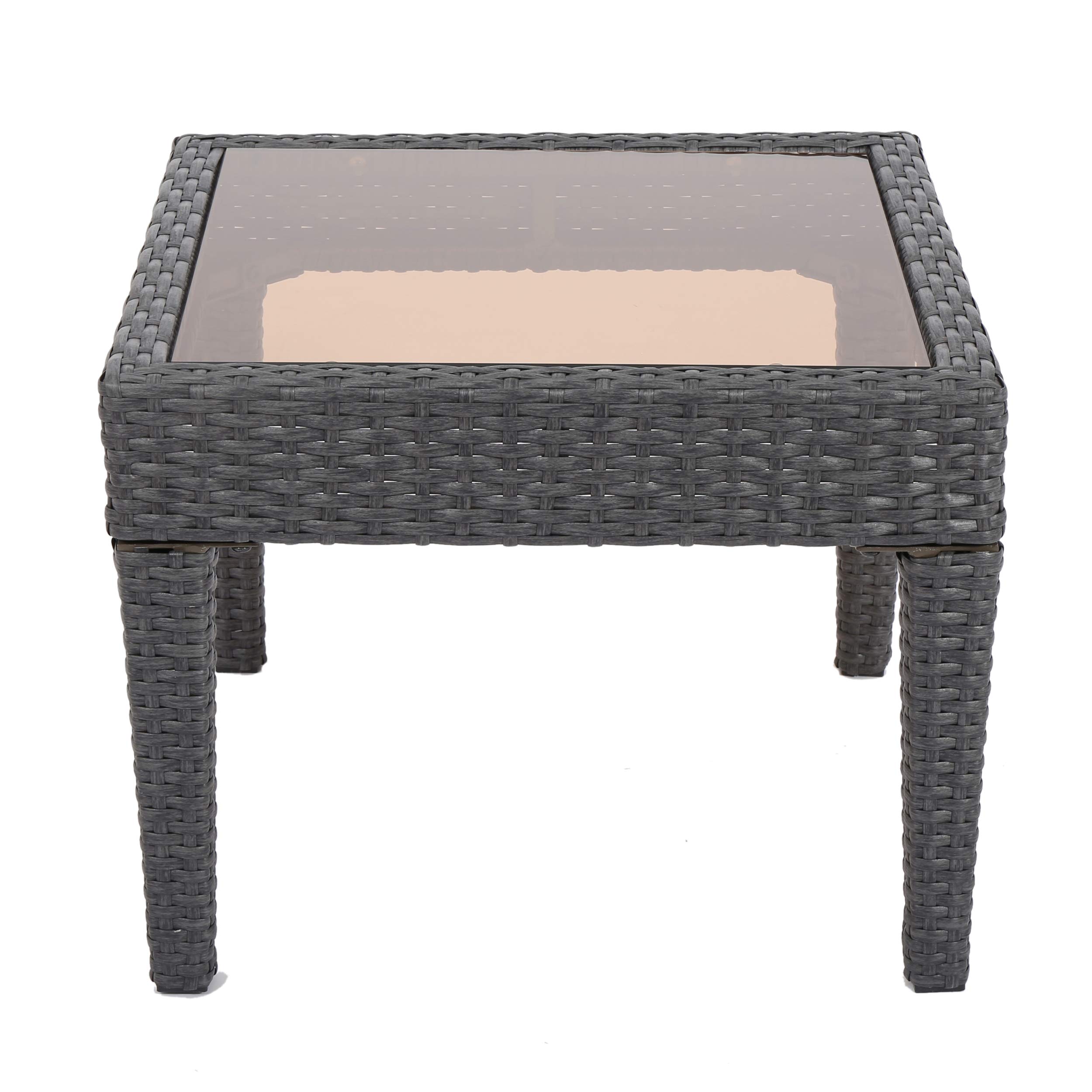 Christopher Knight Home Antibes PE Accent Table - Grey Side Table for Living Room, Bedroom, or Office - Modern Small End Table with Sturdy Design