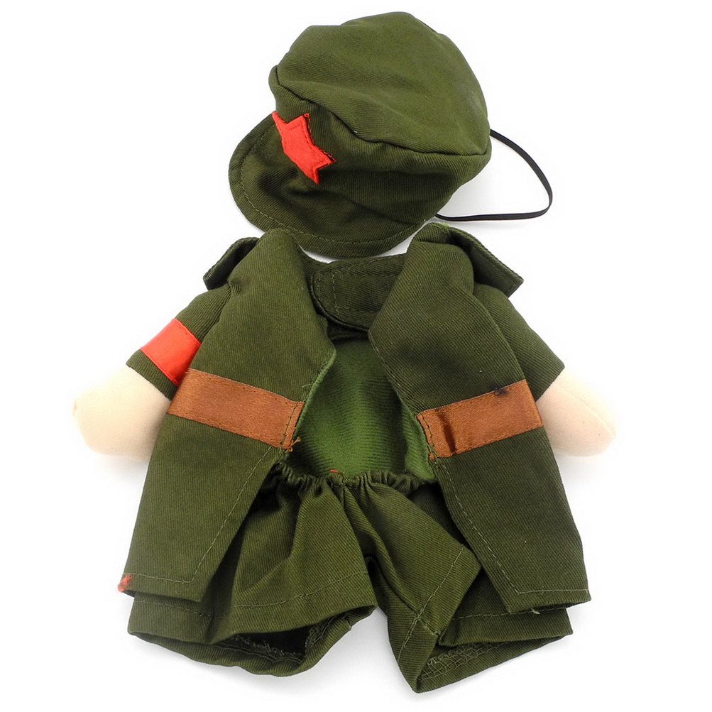 Zunea Military Dog Costume for Small Dogs - Soldier Dog Coat for Puppies, Girl & Boy - Perfect for Halloween, Cosplay, and Patriotic Events