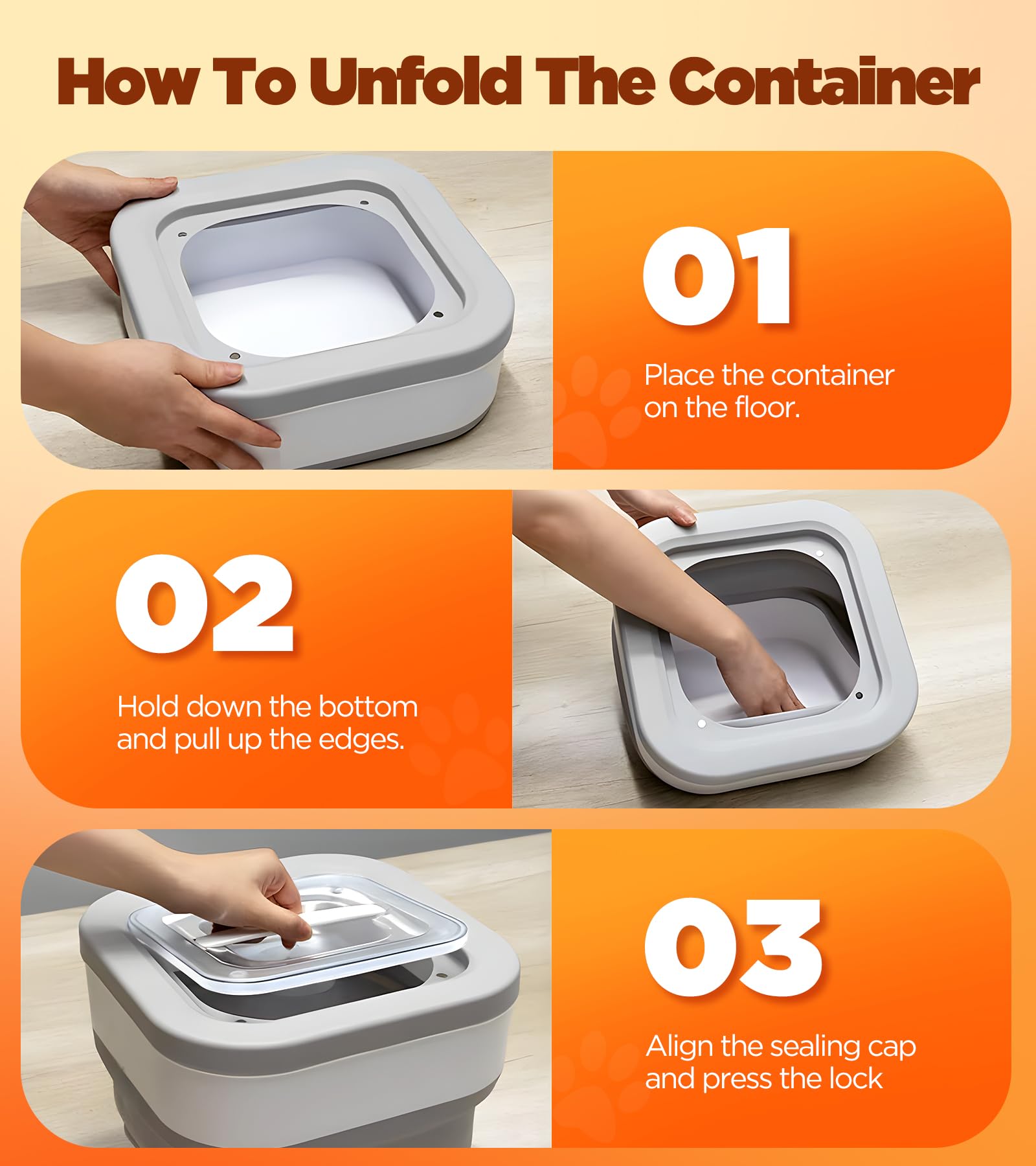 Collapsible Dog Food Storage Container - 15 Lbs Airtight Pet Food Bin with Magnetic Lid & Measuring Cup - Multi-Purpose Dry Food Storage for Dogs, Cats, Cereal - Perfect for Kitchen, Pantry & Pet Feeding Areas