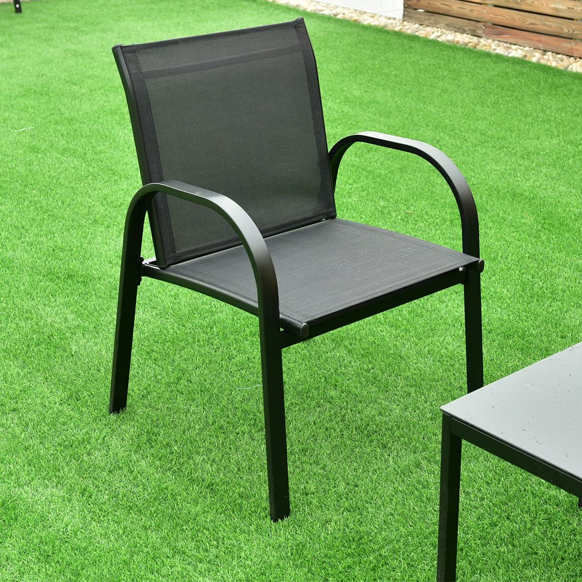 HAPPYGRILL 4-Piece Outdoor Patio Conversation Set with Coffee Table - Garden, Lawn & Backyard Furniture for Relaxing & Entertaining