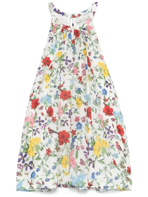 Alice & Olivia Erna Halter Ink Blouse - Women's Floral Print Wrap Top for Date Night & Cocktail Parties