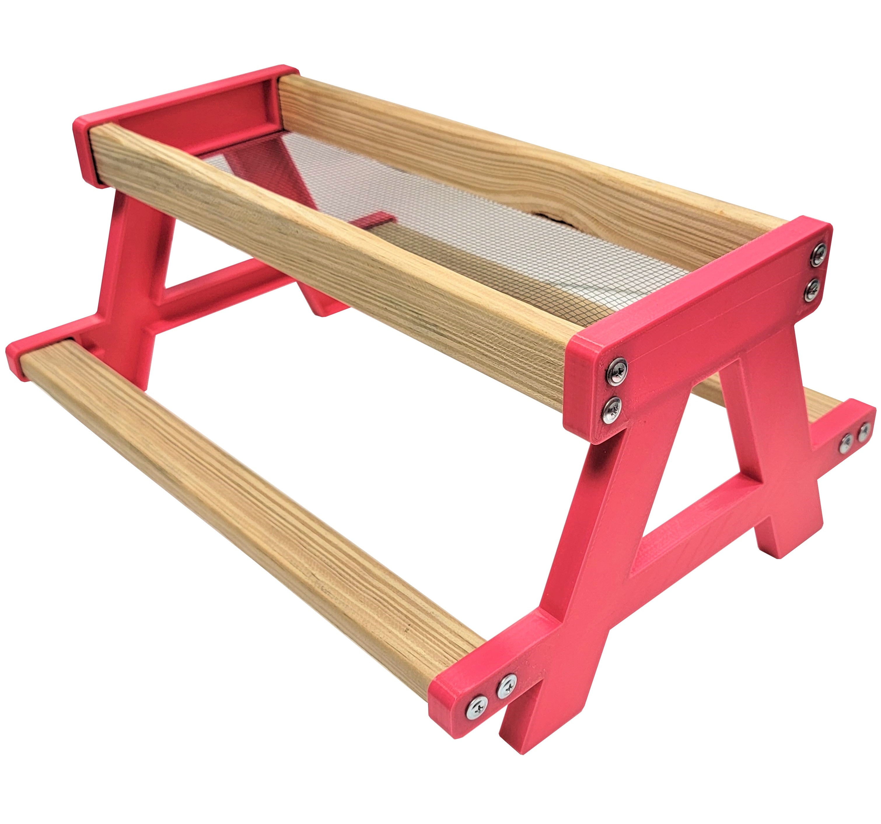 16 Inch Pink Chicken Picnic Table - Chicknic Treat Feeder Bench for Pet Birds, Parrots & Small Animals - Perfect for Outdoor Playtime & Backyard Fun