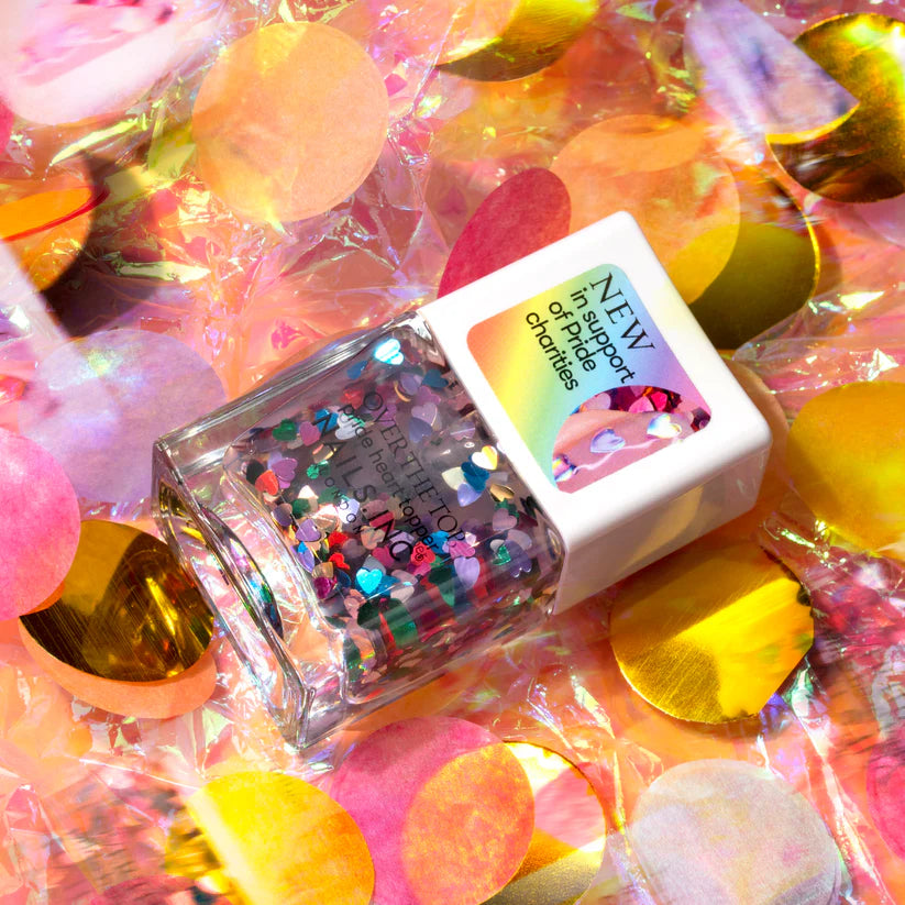 NAILS INC Love in Sequins Confetti Nail Polish Topper - Glitter Top Coat for Manicures, Parties & Special Occasions