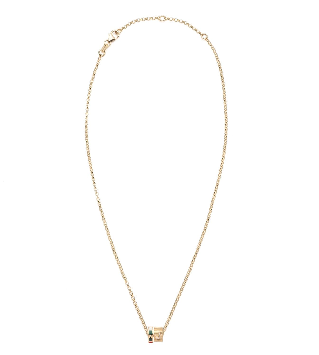 Internal Compass & Pave Diamond Initial Heartbeat Belcher Chain Necklace - Dainty Gold Jewelry for Women, Perfect Gift for Anniversary, Valentine's Day & Everyday Wear