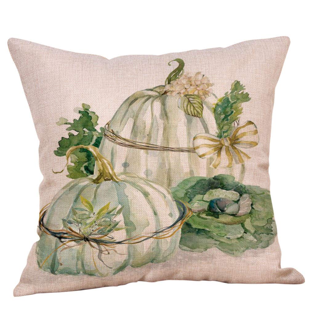 Watonic Fall Pillow Covers 18x18 Inch, Halloween Pumpkin Pattern Cushion Covers - Soft Cotton Decorative Pillow Cases for Autumn, Thanksgiving & Home Decor