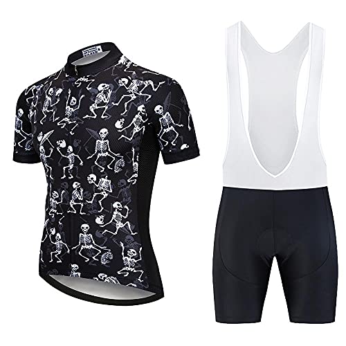 Men's Breathable Cycling Jersey & Bib Shorts Set with 20D Gel Padding - Comfortable Bike Shirts for Road & Mountain Biking - Perfect for Training, Racing & Outdoor Cycling Adventures