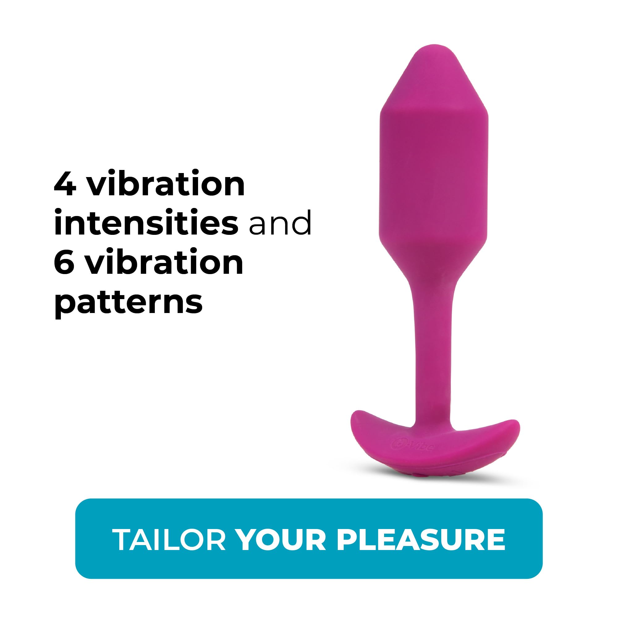b-Vibe Vibrating Snug Plug 1 Anal Plug - Rose | Silicone Adult Sex Toy for Couples & Anal Training | Waterproof & Rechargeable Butt Plug for Enhanced Pleasure & Sexual Stimulation | Perfect for Solo Play & Intimate Moments