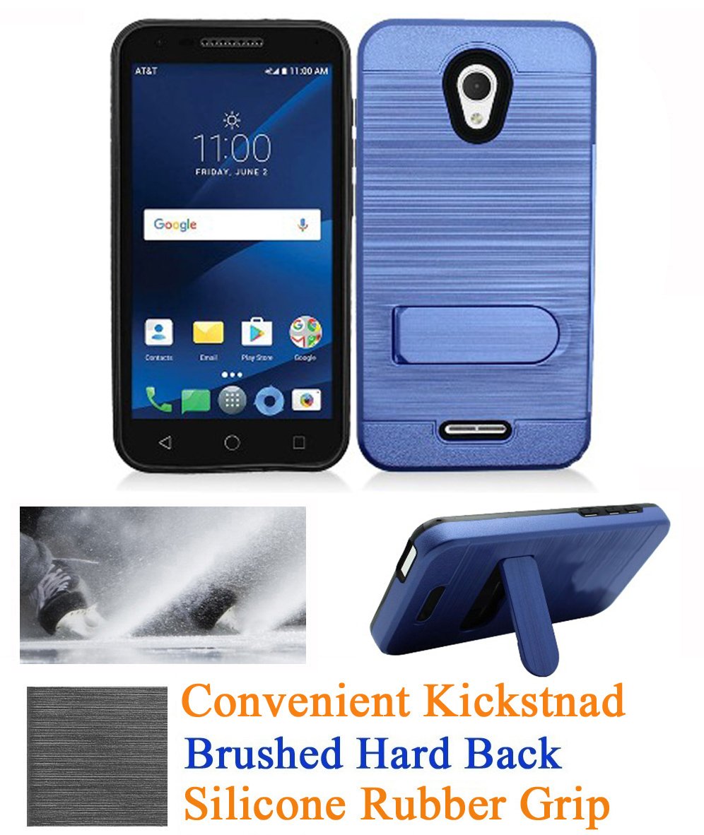 Alcatel Cameo X & IdealXcite Verso 5-Inch Phone Case - Slim Hybrid Hard Back Cover with Kickstand, Scratch & Shock Protection (Blue) - Perfect for Work, Travel & Everyday Use