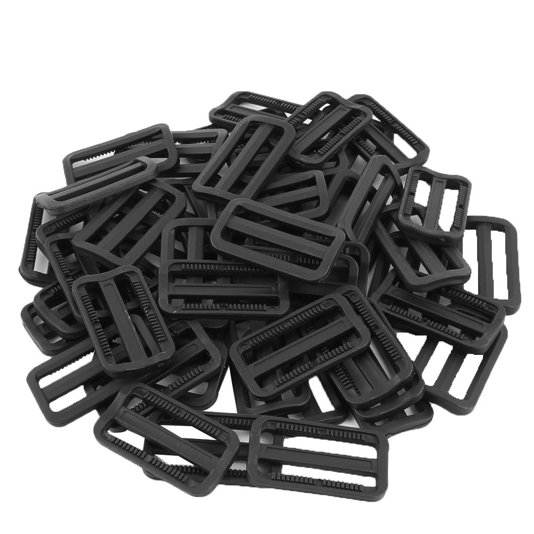 50 Pcs Black Plastic Luggage Bag Webbing Connecting Glide Buckle Fastener - Durable Travel Accessories for Suitcases, Backpacks & Outdoor Gear
