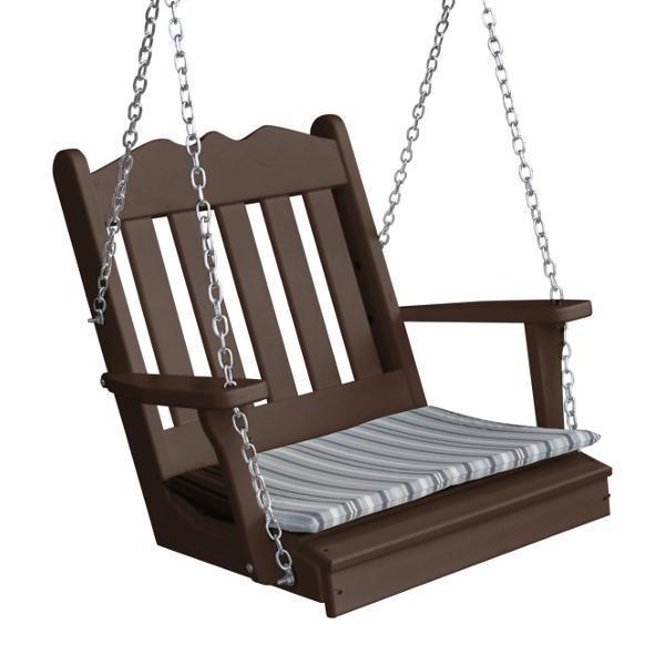 A&L Furniture Poly Royal English Chair Swing - Elegant Outdoor Patio Swing Chair for Garden, Porch, and Backyard Relaxation