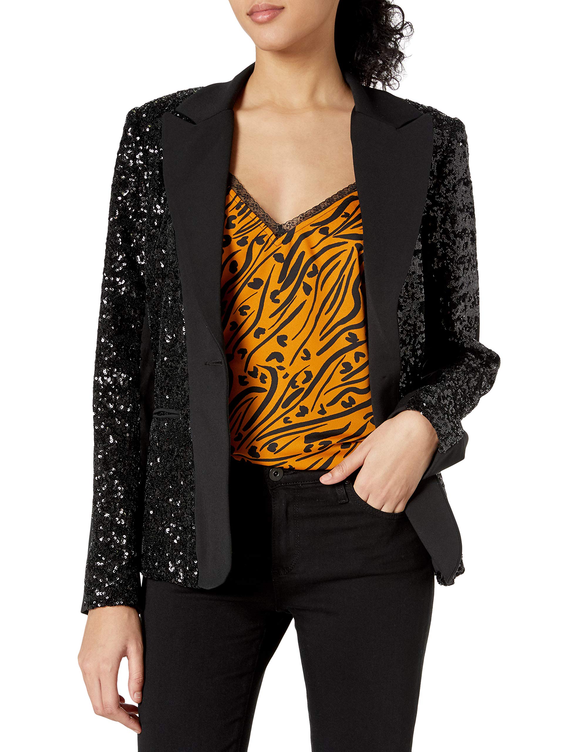 Bailey 44 Women's Sequin Party Blazer Jacket - Stretchy, Fully Lined, Elegant Evening Wear for Night Out, Club, Wedding & Special Occasions