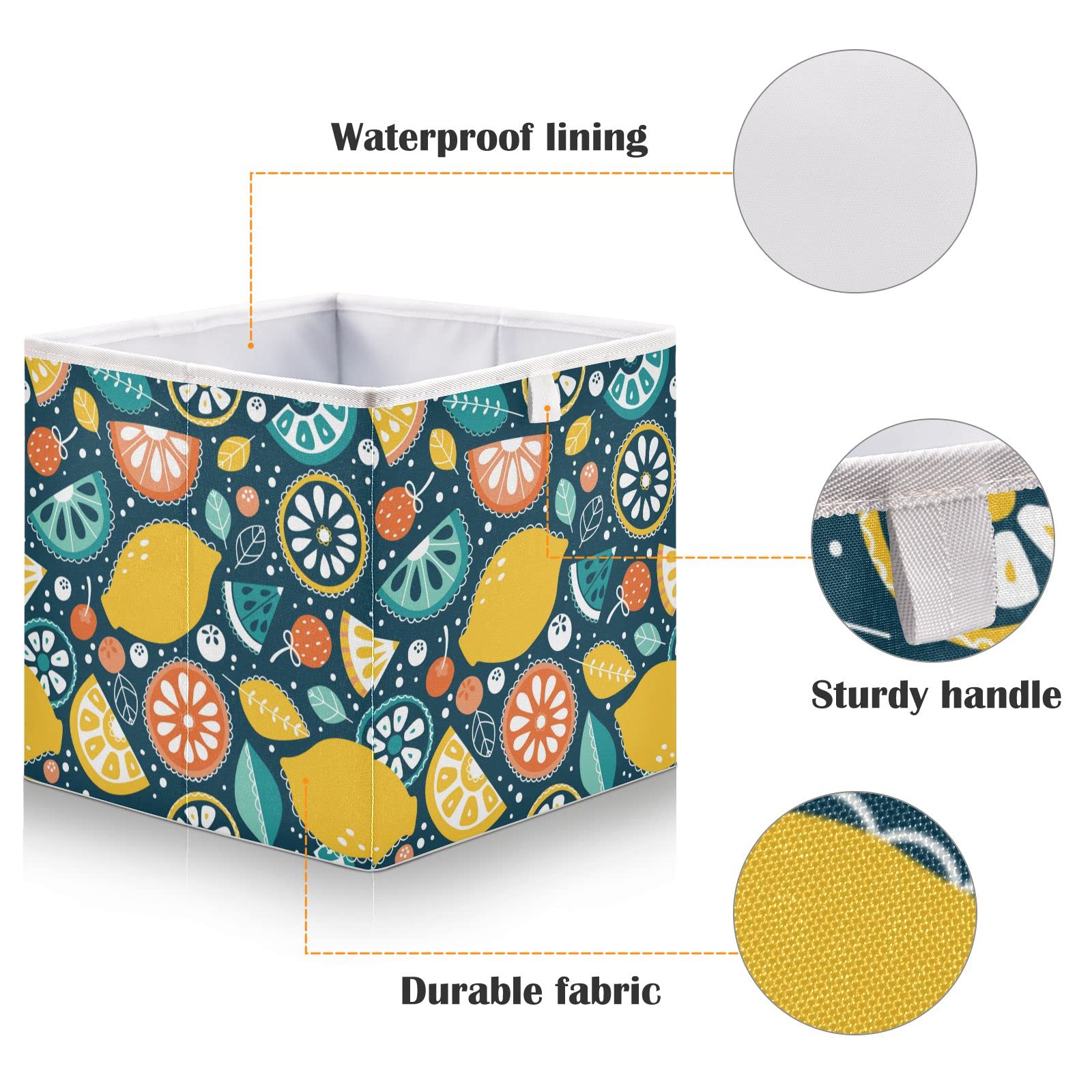 DOMIKING Foldable Fabric Storage Bin - 11 Inch Linen Closet Organizer with Sturdy Handle for Bedroom, Shelves & Closet Organization | Perfect for Clothes, Toys & Home Decor Storage