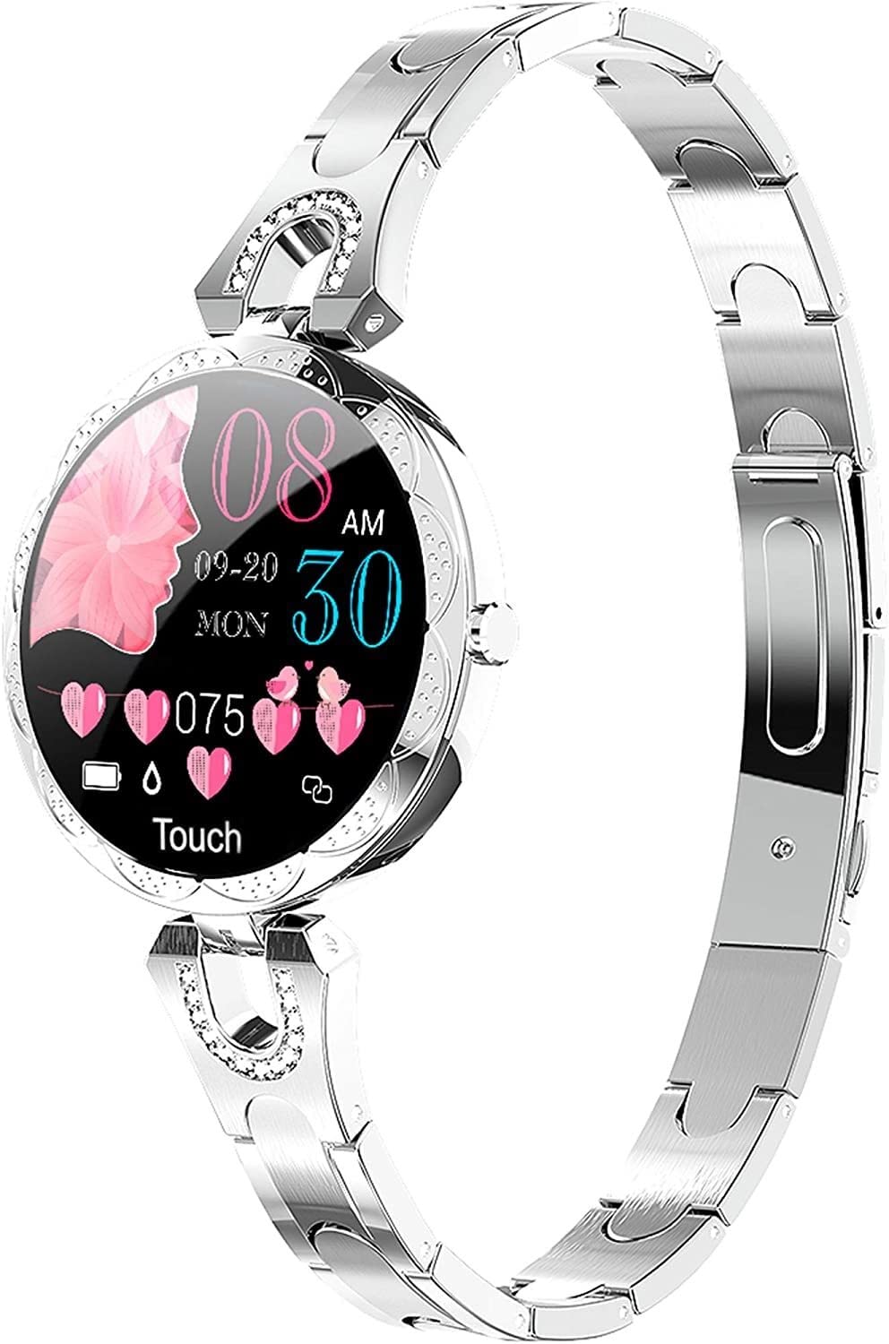 Smart Watch for Women - Fitness Tracker with Heart Rate Monitor, Blood Pressure, Pedometer & Step Counter, Gold Bluetooth Smartwatch Compatible with Android & iOS - Perfect for Workouts, Running & Daily Health Tracking