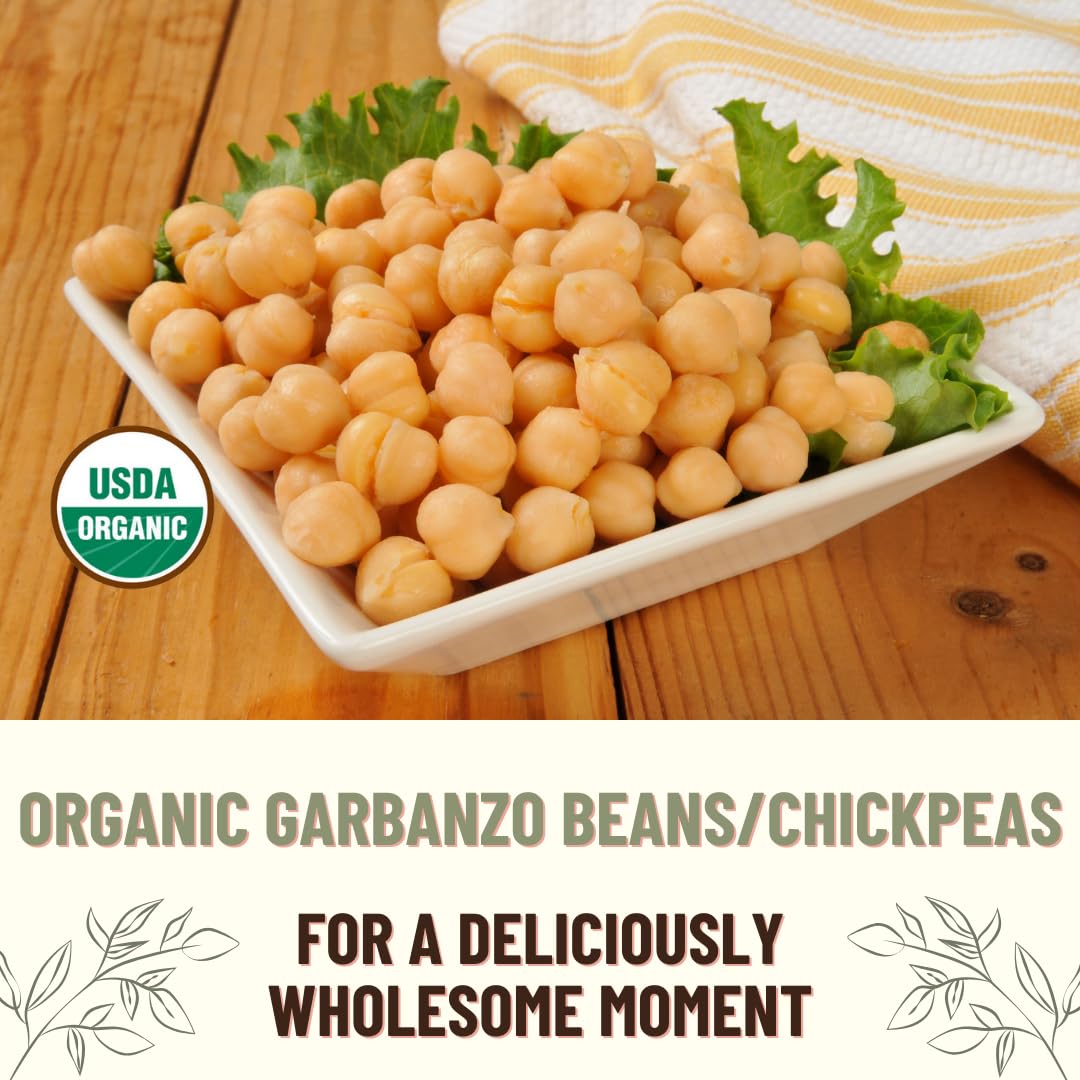 Organic Garbanzo Beans 40 lb Bulk - Non-GMO, Vegan, Sproutable Dried Chickpeas | High Protein Plant-Based Superfood for Hummus, Salads & Meal Prep