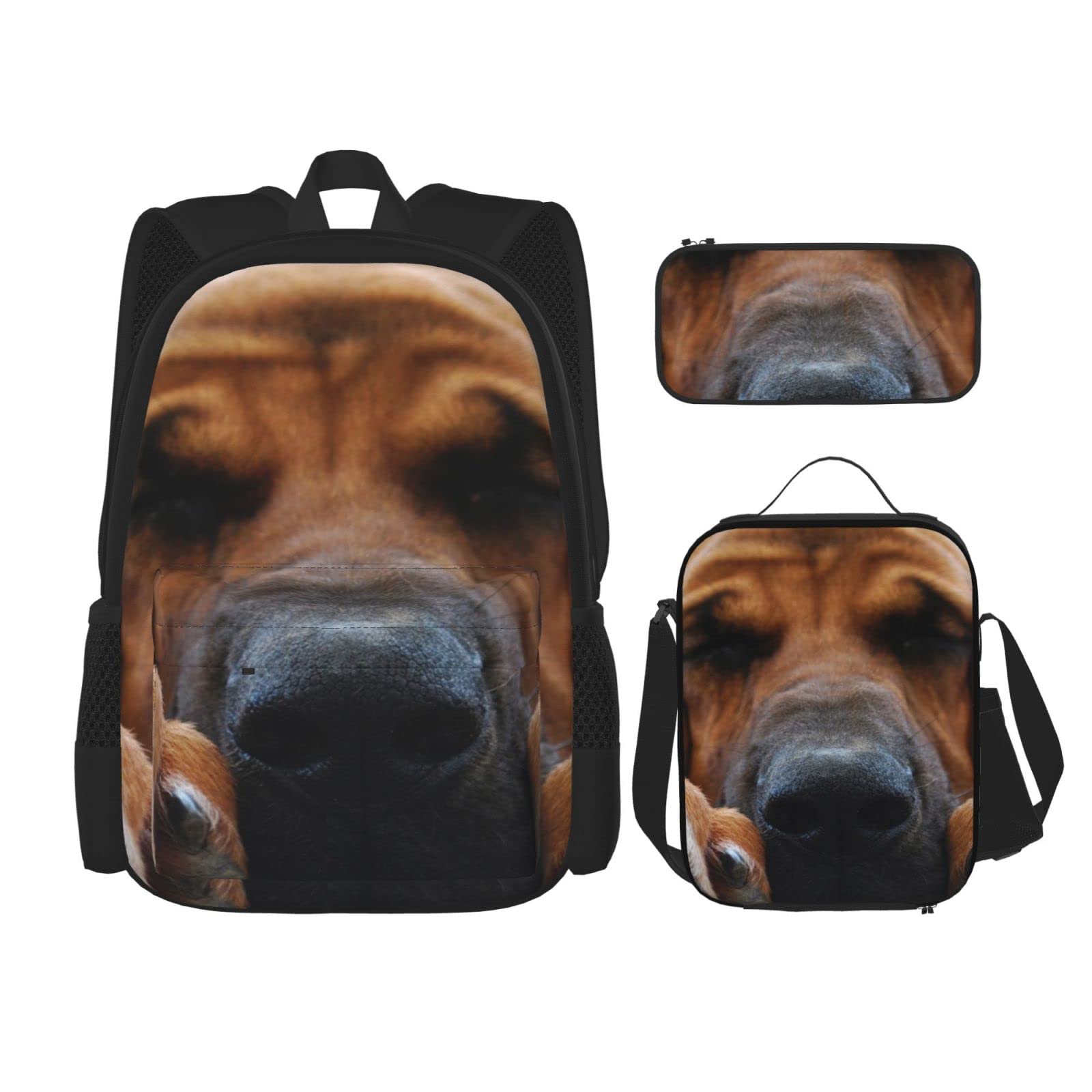 Adorable Animal Print Backpack Set for Kids - 3-Piece School Bag, Pencil Case & Lunch Box Combo for Boys & Girls | Perfect for School, Travel & Daycare