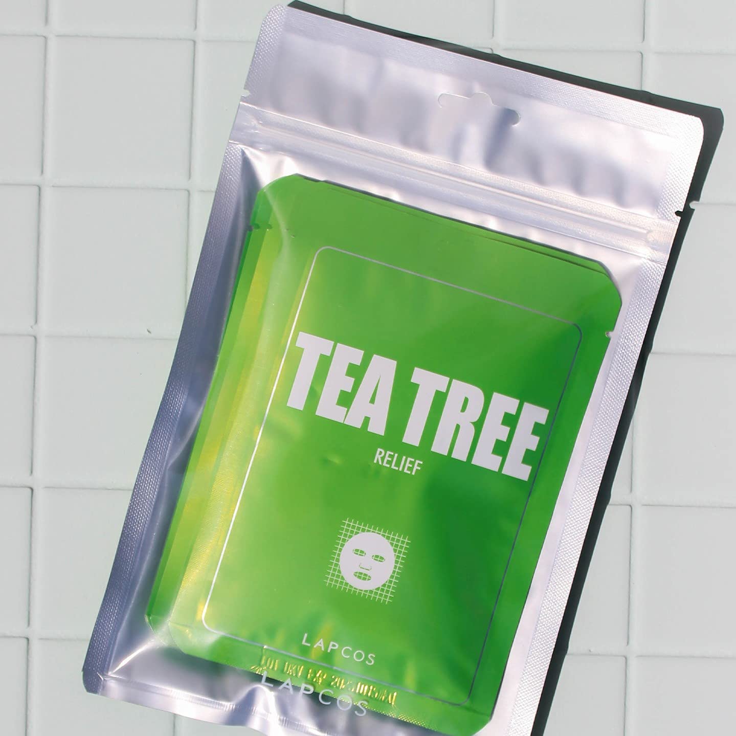 LAPCOS Tea Tree Sheet Mask for Acne & Pore Care - Korean Beauty Soothing Face Mask (5-Pack) | Daily Skincare Routine & Spa Night Essential
