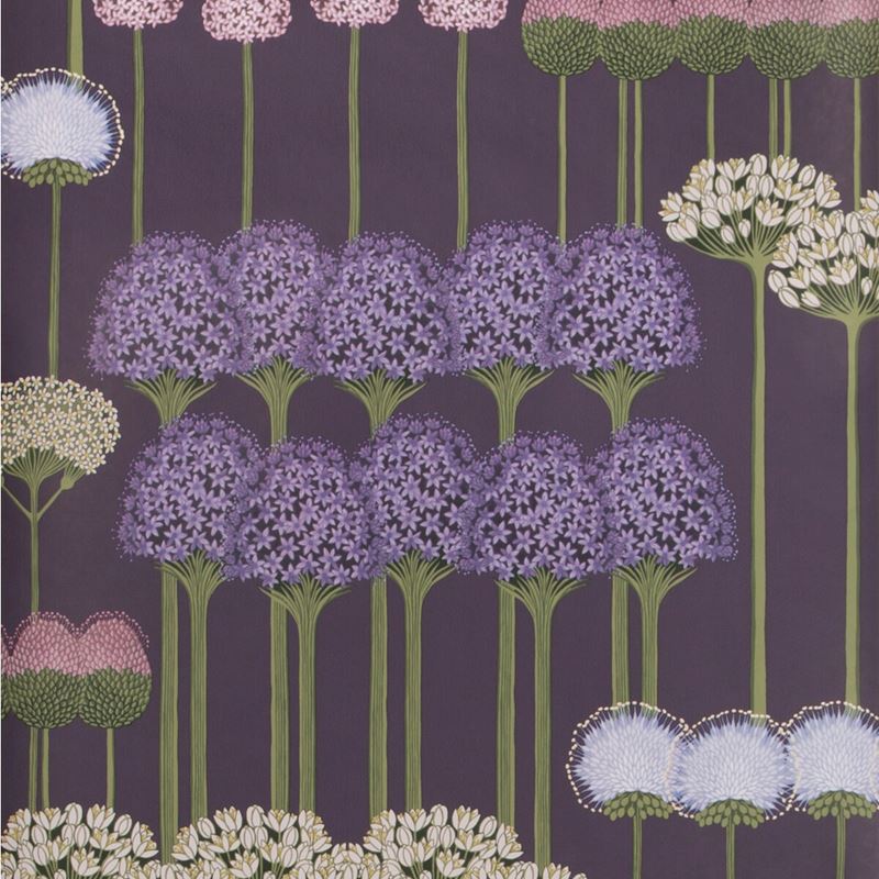 Cole & Son Allium Mulb Heather Violet Print Wallpaper - Premium Floral Design for Living Room, Bedroom & Home Decor
