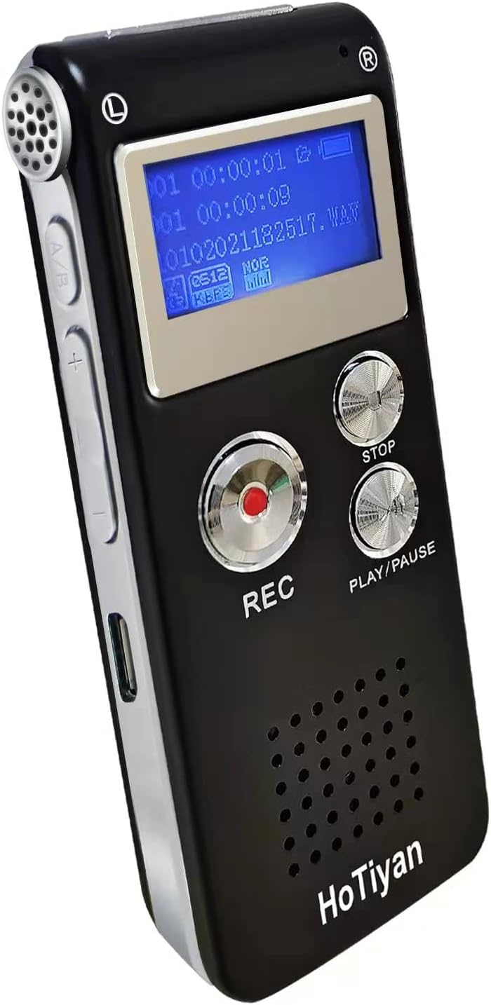 64GB Digital Voice Recorder with Playback & Voice Activation - Portable Audio Recording Device for Lectures, Meetings, Interviews | USB Rechargeable MP3 Player with Built-in Mic | Perfect for Students, Journalists & Professionals