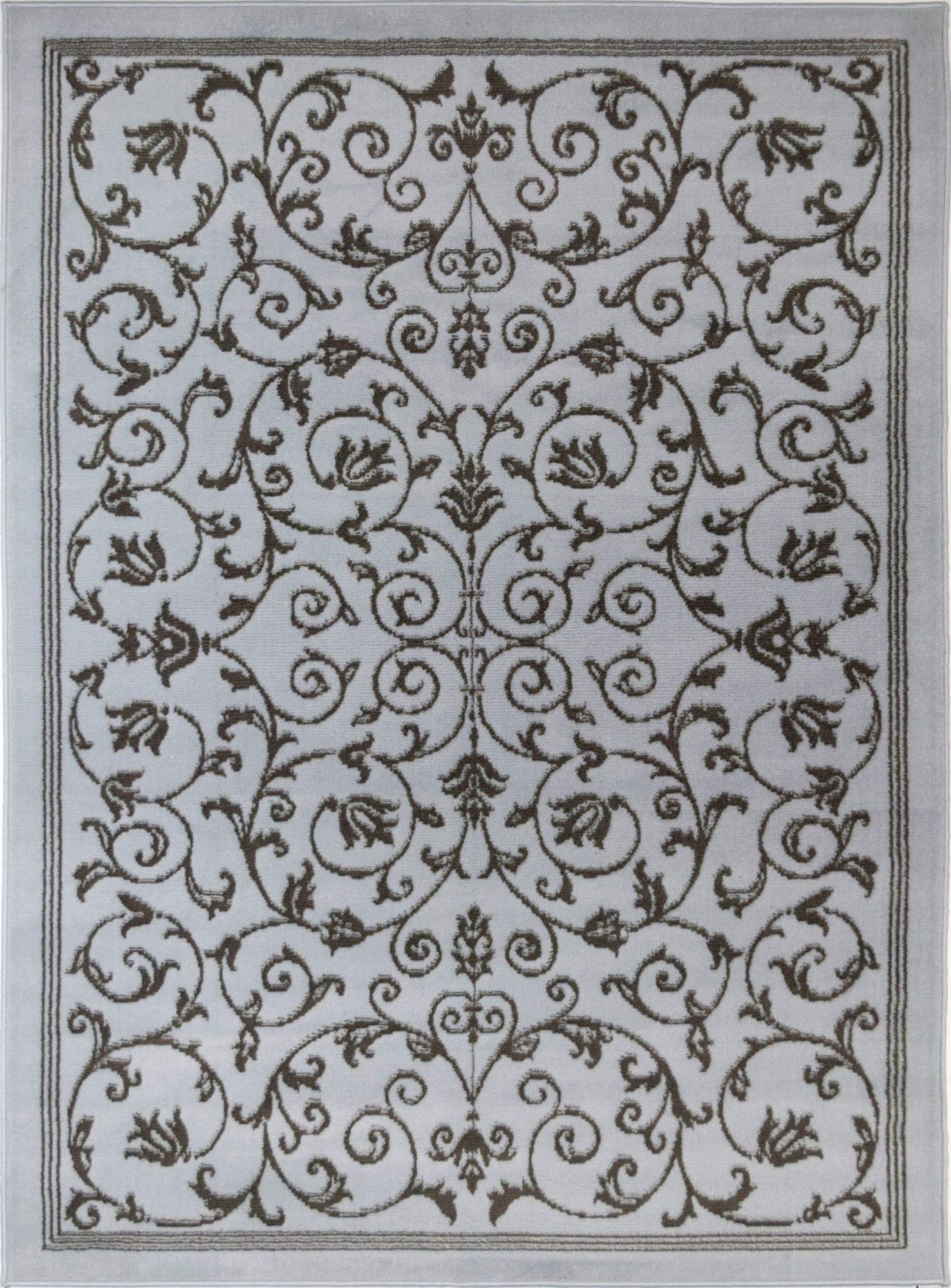 Rugs America Belfort BM20A Vines Blue Transitional Scroll Area Rug 2'6