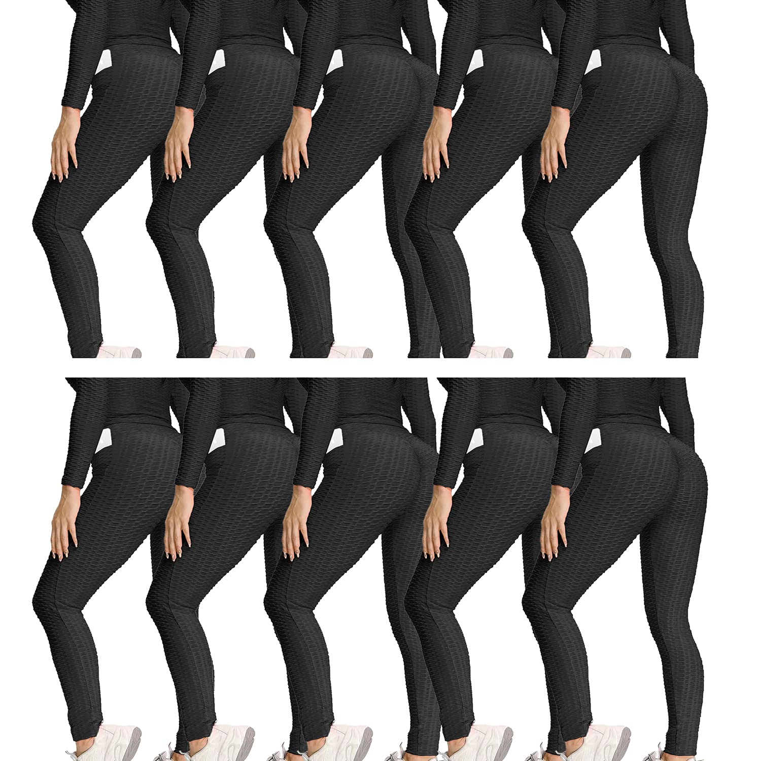 Best TikTok Leggings - 5/10 Pack High Waisted Yoga Pants with Butt Lifting Scrunch Design for Women | Perfect for Workouts, Yoga & Everyday Wear