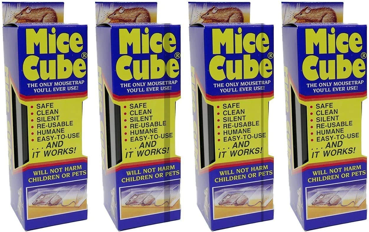 HOME-OUTDOOR Mice Cube 4 Pack - Reusable Humane Mouse Trap for Garden, Lawn, and Home Maintenance | Eco-Friendly Rodent Control Solution