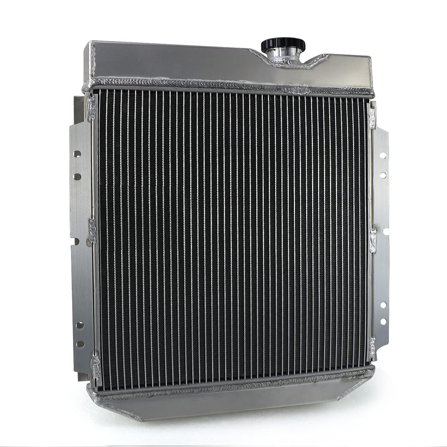 High Performance Aluminum Radiator for 1960-1966 Ford Mercury Comet Falcon Ranchero Mustang - 3 Row Cooling System with Shroud, Fan & Thermostat Relay Kit - Perfect for Classic Car Restoration & Hot Rod Upgrades