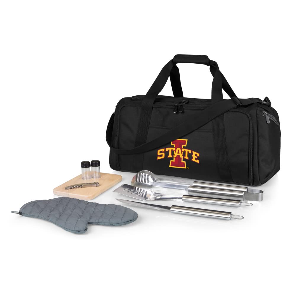 PICNIC TIME NCAA BBQ Kit Cooler Tote with Barbecue Tools & Accessories - Portable Outdoor Grilling Set for Tailgating, Camping & Beach Parties
