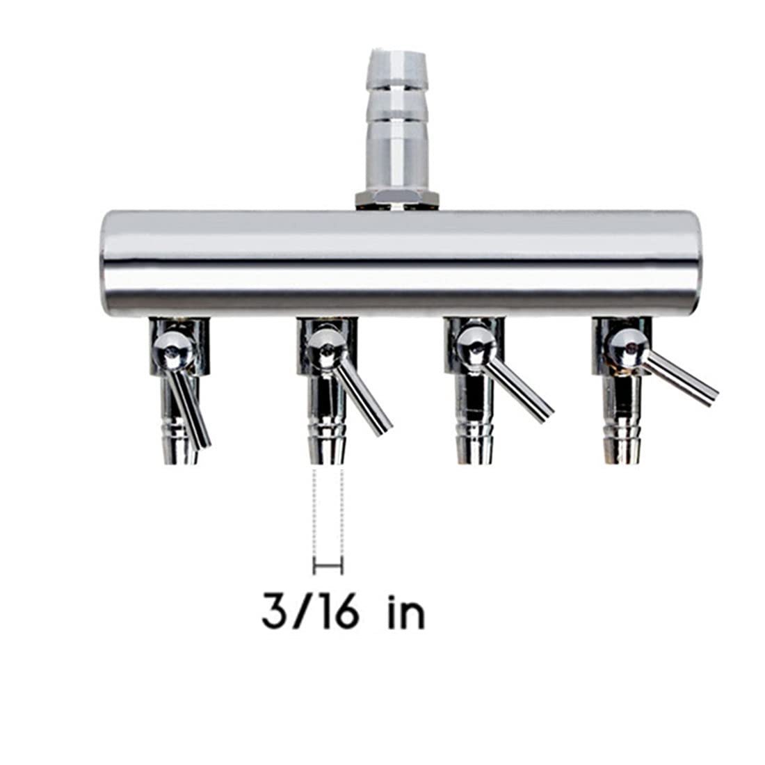 4-Way Aquarium Air Valve - Inline Manifold Flow Control with Lever for Air Pump Tubing Splitter | Perfect for Fish Tank, Hydroponics & Bubble Systems