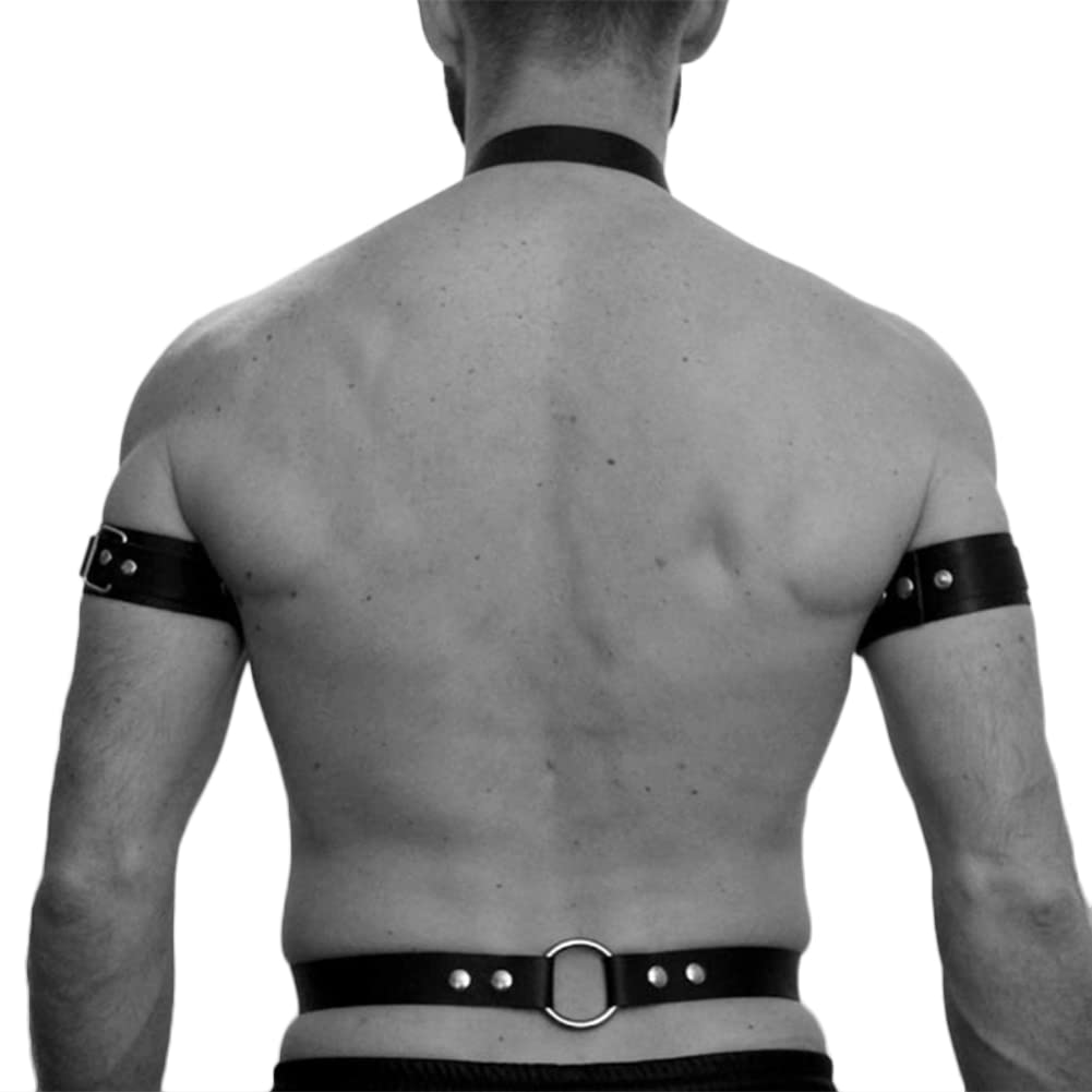 JPXJGT Adjustable Faux Leather Chest Harness for Men - Punk Clubwear, Gothic Fashion & BDSM Accessories - Perfect for Nightclubs, Pride Events & Fetish Parties