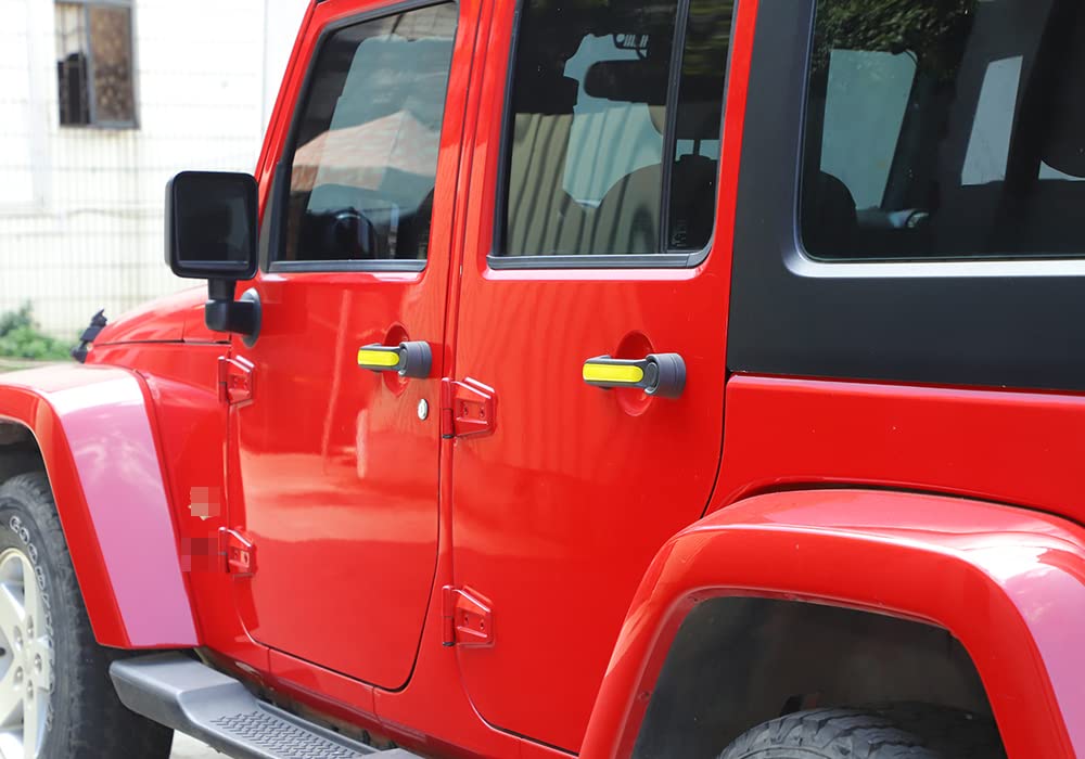 Jeep Wrangler JK 2007-2017 4-Door Exterior Door Handle Trim Cover - Yellow | Durable ABS Plastic Handle Protector & Decorative Accent for Off-Road Adventures & Daily Driving