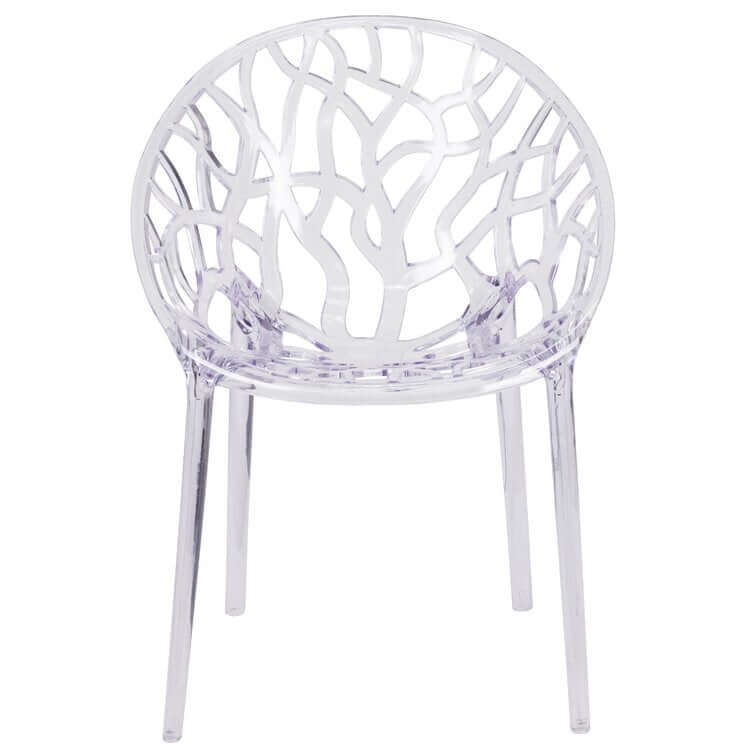 Keeney King Louis Clear Acrylic Stacking Side Chair - Perfect for Dining Rooms, Events, and Small Spaces