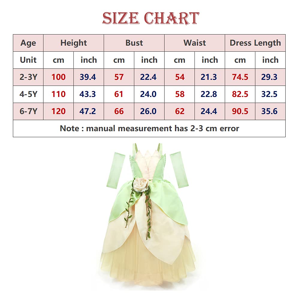 ToLaFio Girls Princess Costume - Elegant Ball Gown Dress for Birthday Party, Halloween, Role Play & Dress Up | Perfect for Fairy Tale Themed Events, Tea Parties & Princess Pageants