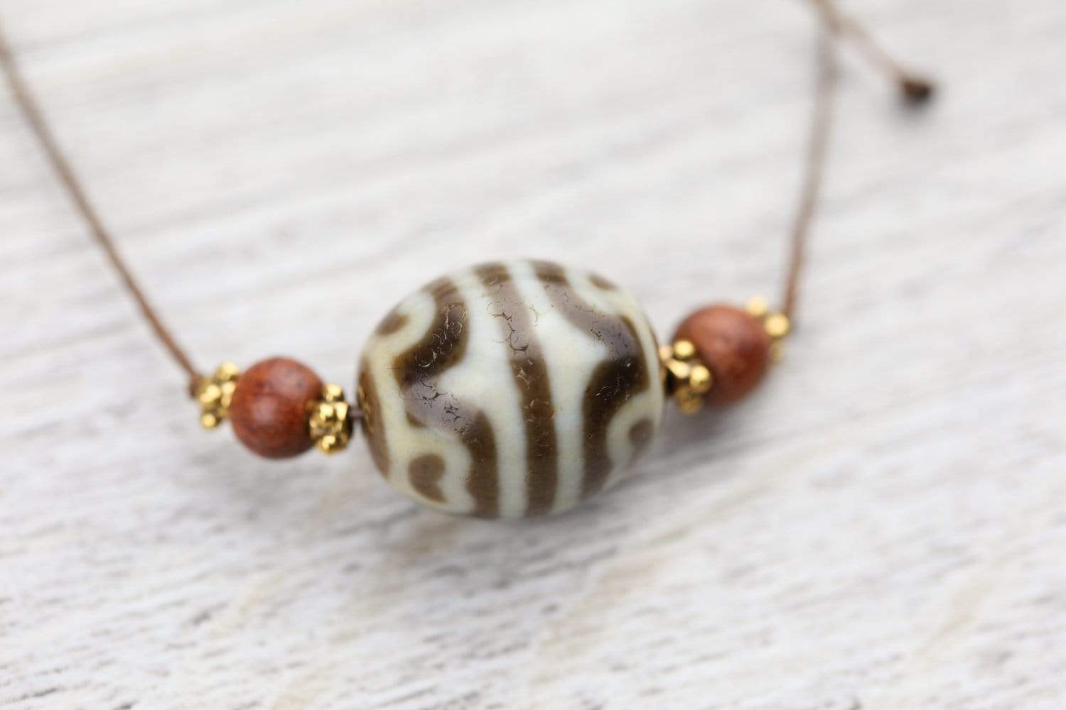 Authentic Tibetan Dzi Bead Necklace - Ancient Goodwill Treasure Vase Design - Spiritual Jewelry for Meditation & Energy Protection | Perfect for Yoga, Buddhist Practices & Unique Gift Giving