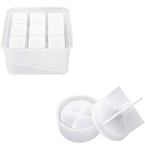 ZXY-NAN Silicone Jewelry Box Molds - 9-Slot Round Epoxy Resin Molds for DIY Trinket Boxes & Cosmetic Display Cases - Perfect for Handmade Resin Crafts, Gift Making, and Home Decor