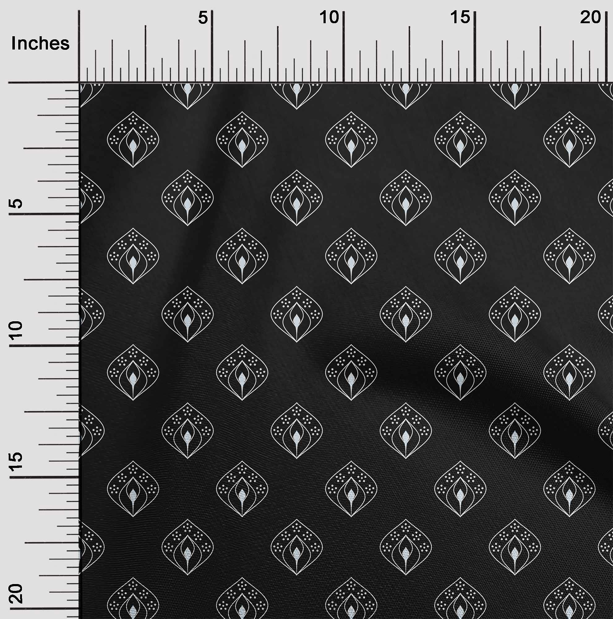 oneOone Velvet Black Fabric Block - 58 Inch Wide Printed DIY Sewing Fabric by The Yard for Clothing, Crafts & Home Decor | Perfect for Dresses, Curtains & Upholstery