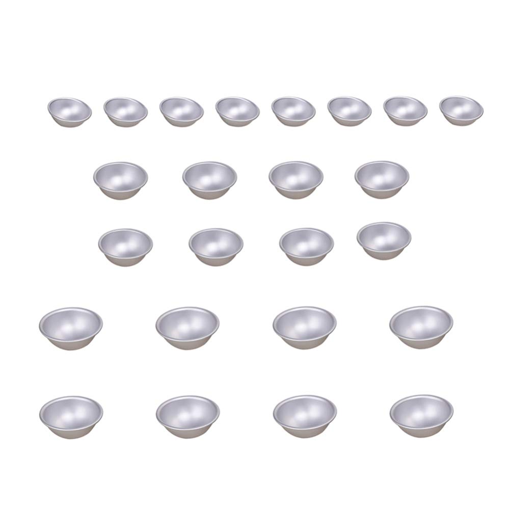 Milisten 24pcs Aluminum Half Sphere Cookie Cutters & Cake Molds - Mini Semicircle Baking Tools for Fondant, Pastry, Candles - Perfect for DIY Desserts, Cupcake Toppers & Party Decorations