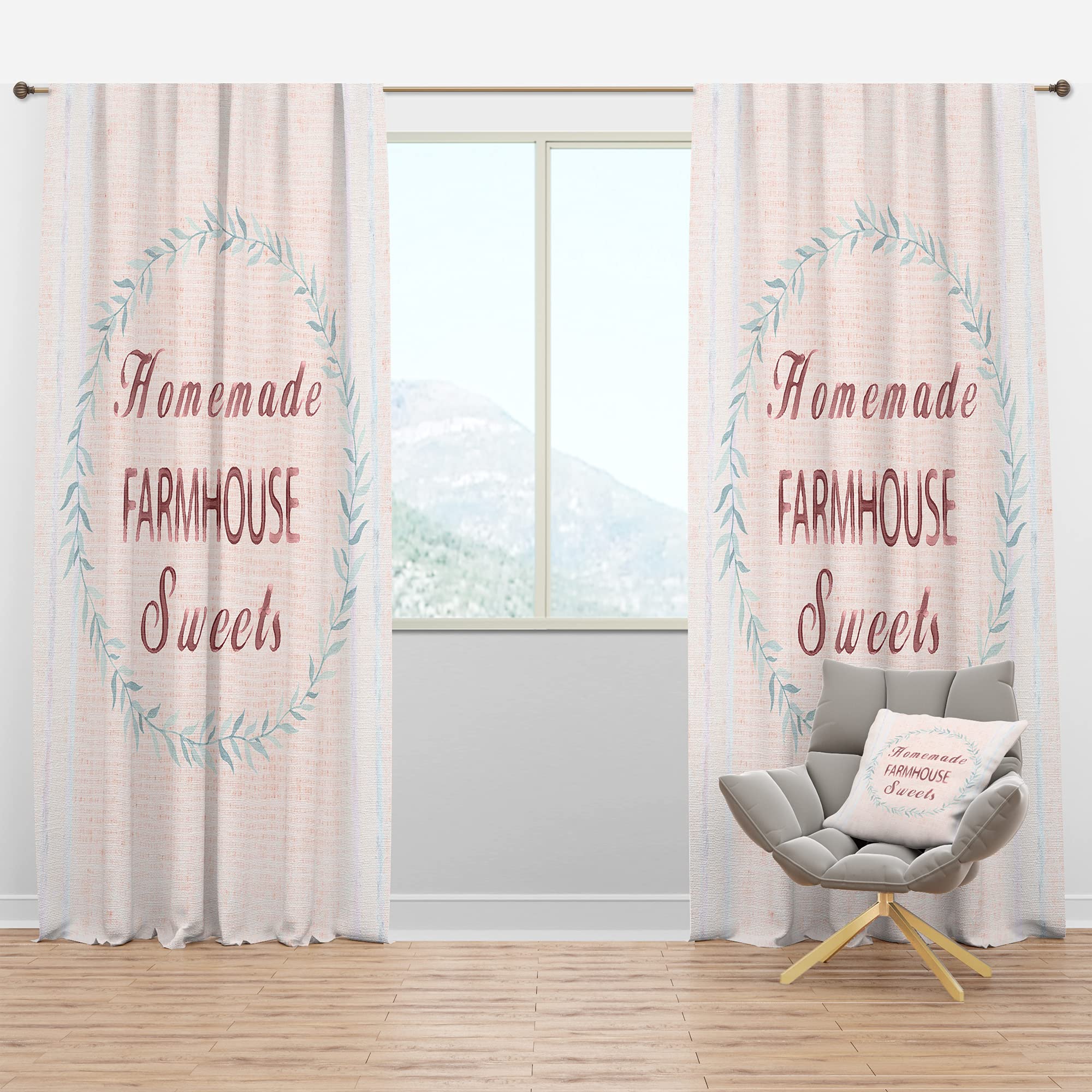 Farmhouse Floral Blackout Curtains for Bedroom & Living Room - Thermal Insulated Single Panel Window Drapes (52x95 Inches) - Perfect for Home Decor, Light Blocking & Energy Saving