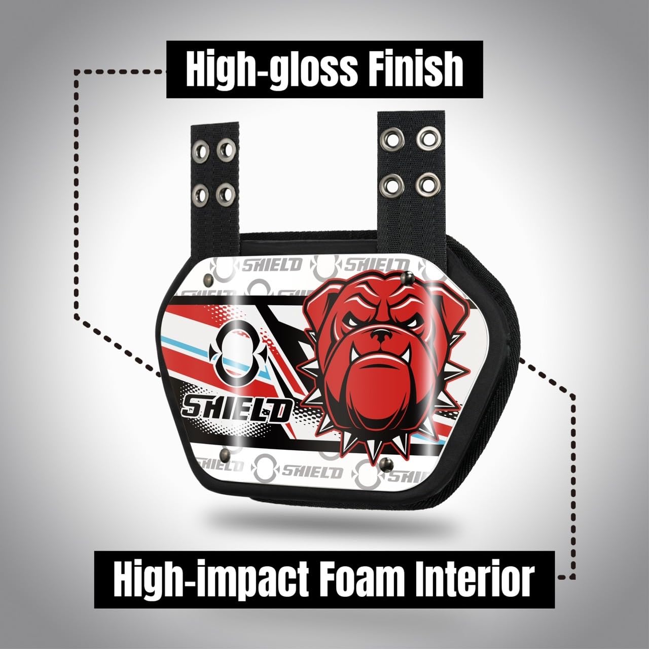 O Shield Danger Dog Football Back Plate - Premium Lower Back Protector for Football Players - Rear Impact Protection Pads for Safety & Performance - Ideal for Tackling, Blocking & Contact Drills