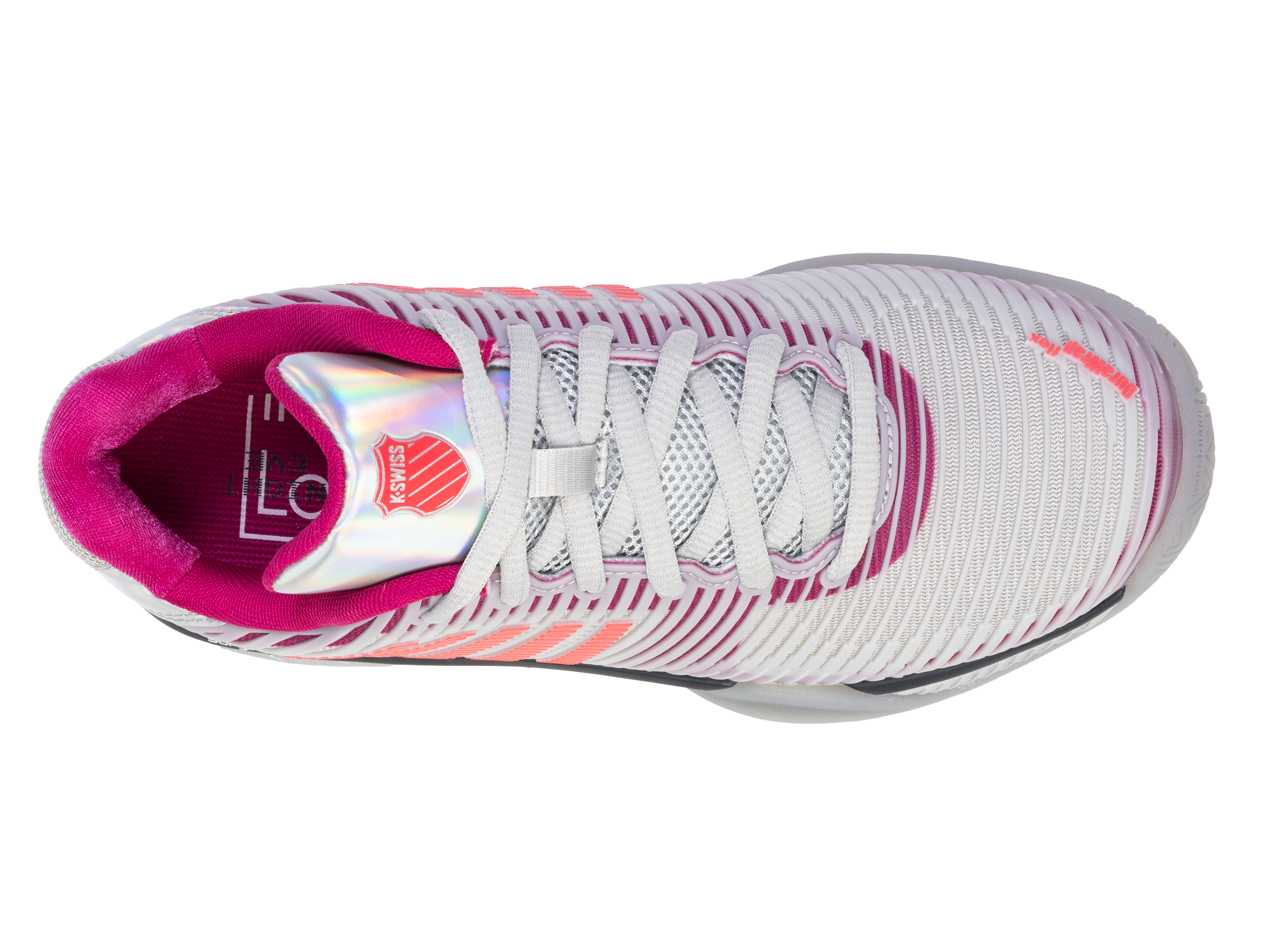 Hypercourt Express 2 Women's Tennis Shoes - Lucky in Love Color (Silver/Harbour Mist/Dragon Fruit) | Lightweight & Durable for Court Play, Training & Casual Wear