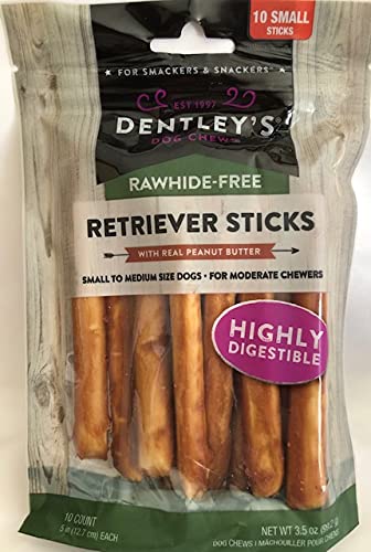 Dently Rawhide-Free Retriever Sticks with Real Peanut Butter - 5